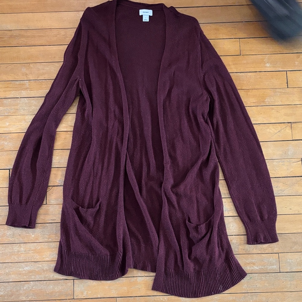 EUC Old Navy Open-Front Burgundy Cardigan Sweater